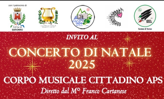 Tradizionale concerto di Natale con banda e cori a Saronno