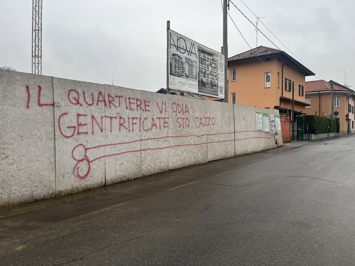 Saronno: Graffiti contro la gentrificazione in via Monte Grappa