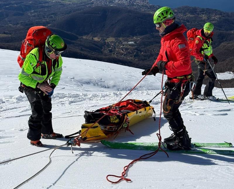 Esercitazione del soccorso alpino sul Monte Lema