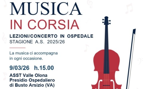Il progetto Musica in corsia arriva in Pediatria a Busto Arsizio