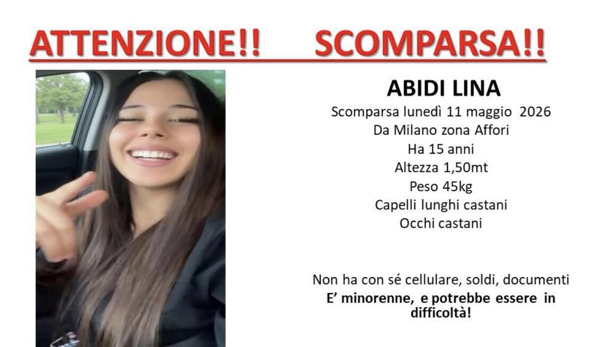 Cercasi Lina Abidi, 15enne scomparsa da Milano dall’11 maggio